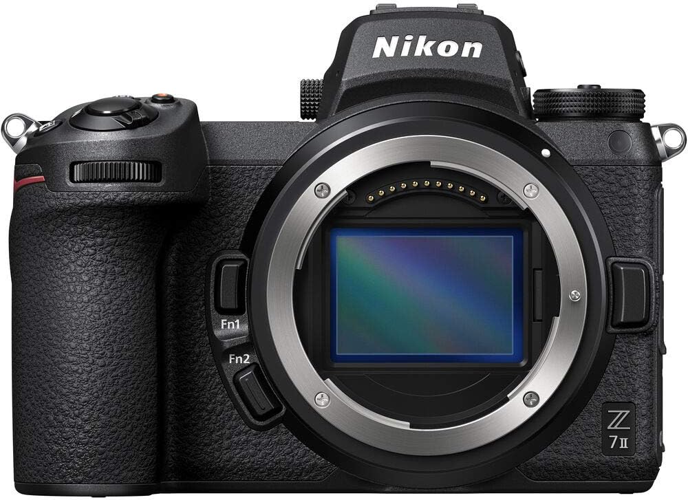 Nikon Z7 II mirrorless camera design showing the lens mount and controls.