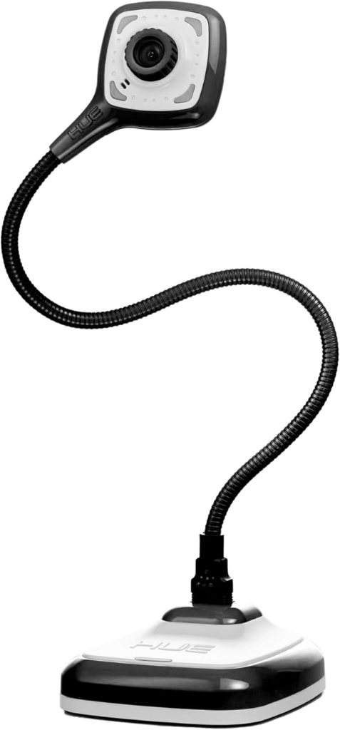 A flexible camera mounted on a base with a flexible neck, designed for capturing images or videos from various angles.
