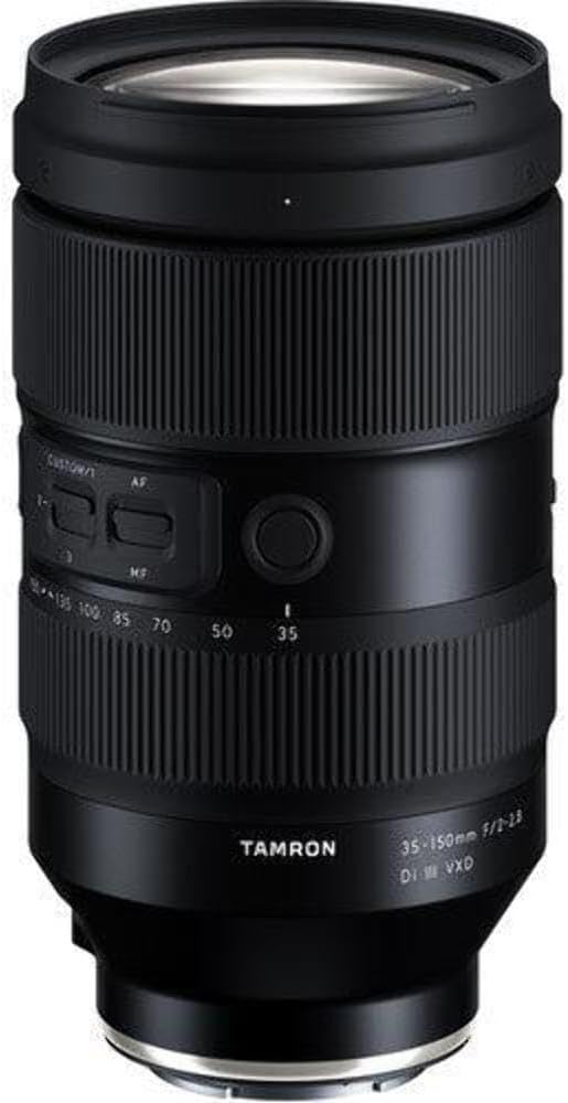 Tamron 35-150mm f/2-2.8 lens with a black finish and autofocus controls